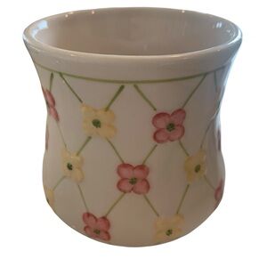 Longaberger Dogwood Pottery Dainty Floral Ceramic Tumbler